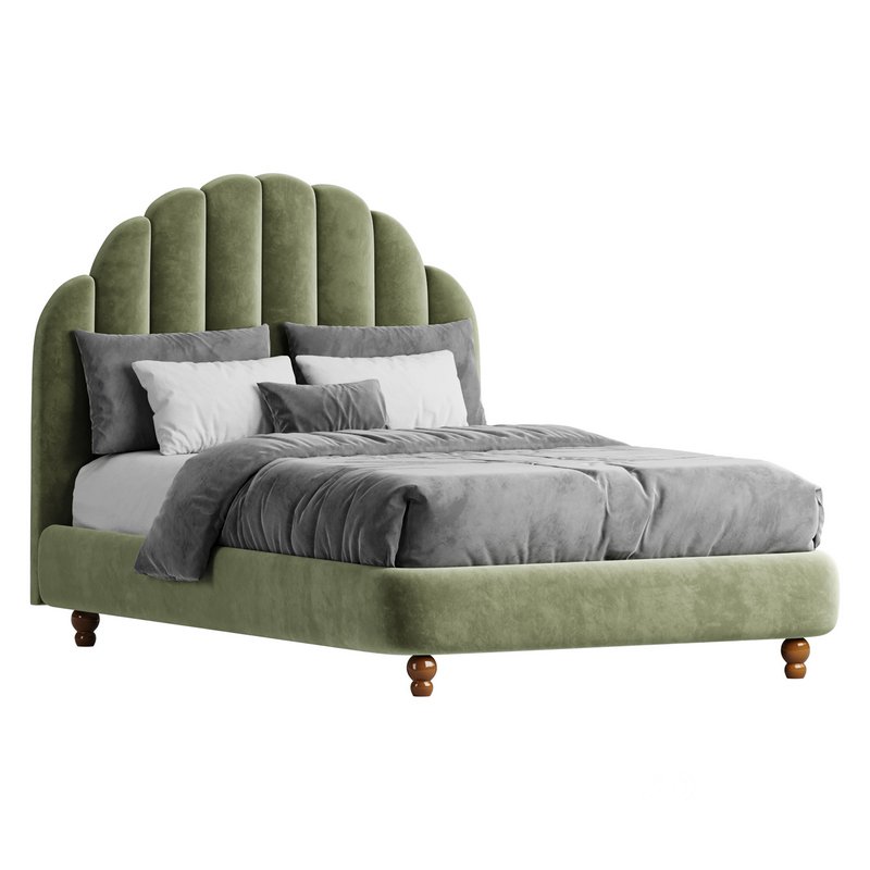Lime Green Padded Panel Bed Image 4