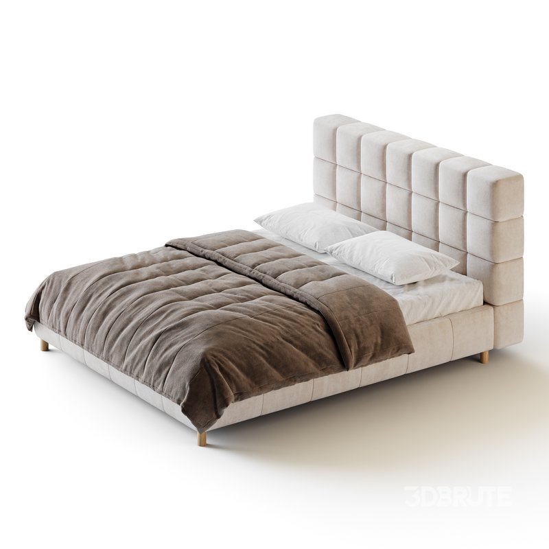 White-velvet-minimalist-bed Image 5