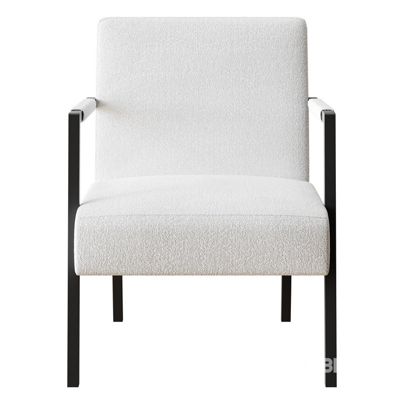 Hatton Steel Frame Boucle Accent Chair (Grey) Image 6