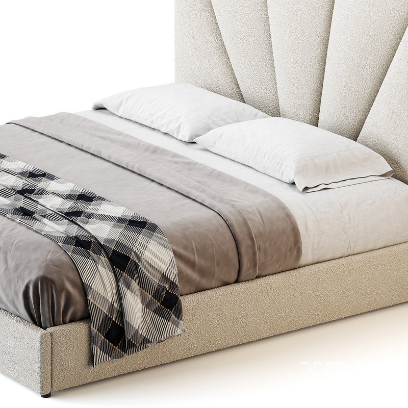 Royal Blue Upholstered Luxury King Size size Bed Image 8