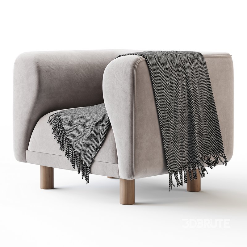 Veneto Velvet Poudre Armchair Image 7