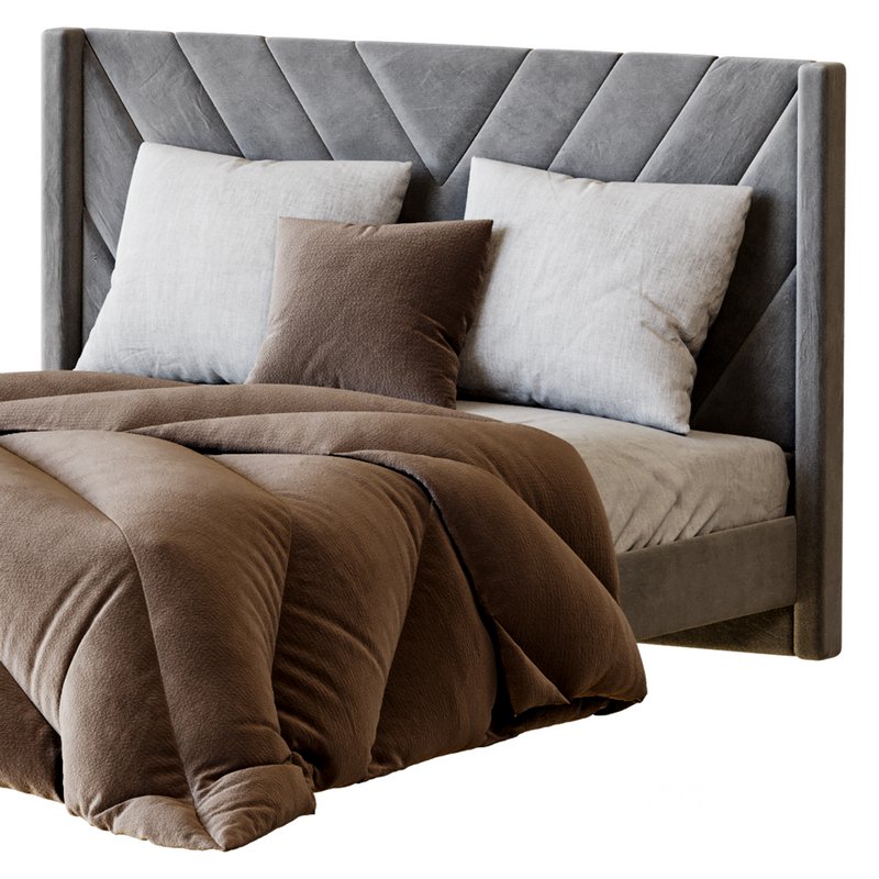 Easyfashion Modern Upholstered Platform Queen Bed with Slat Support Light Gray Image 7