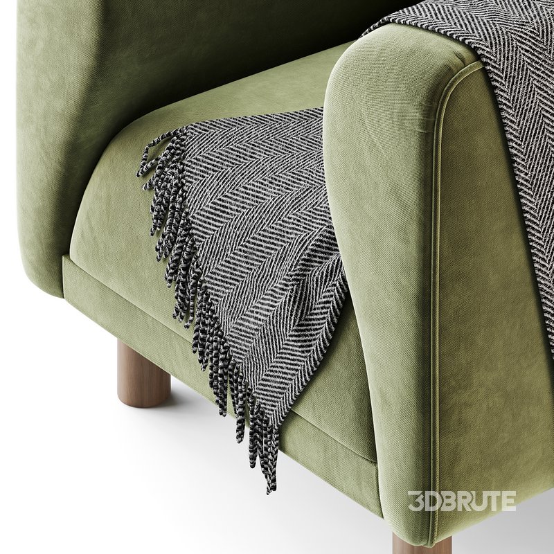 Veneto Velvet Poudre Armchair Image 8