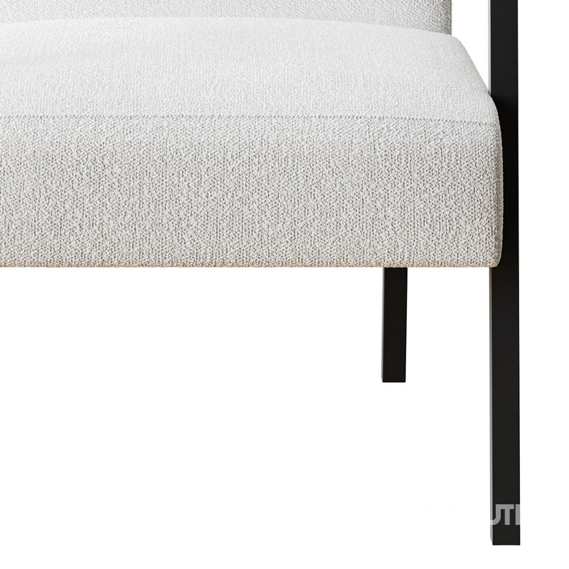 Hatton Steel Frame Boucle Accent Chair (Grey) Image 8