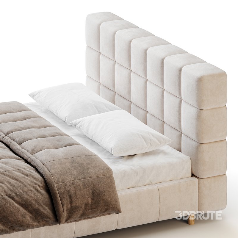 White-velvet-minimalist-bed Image 7