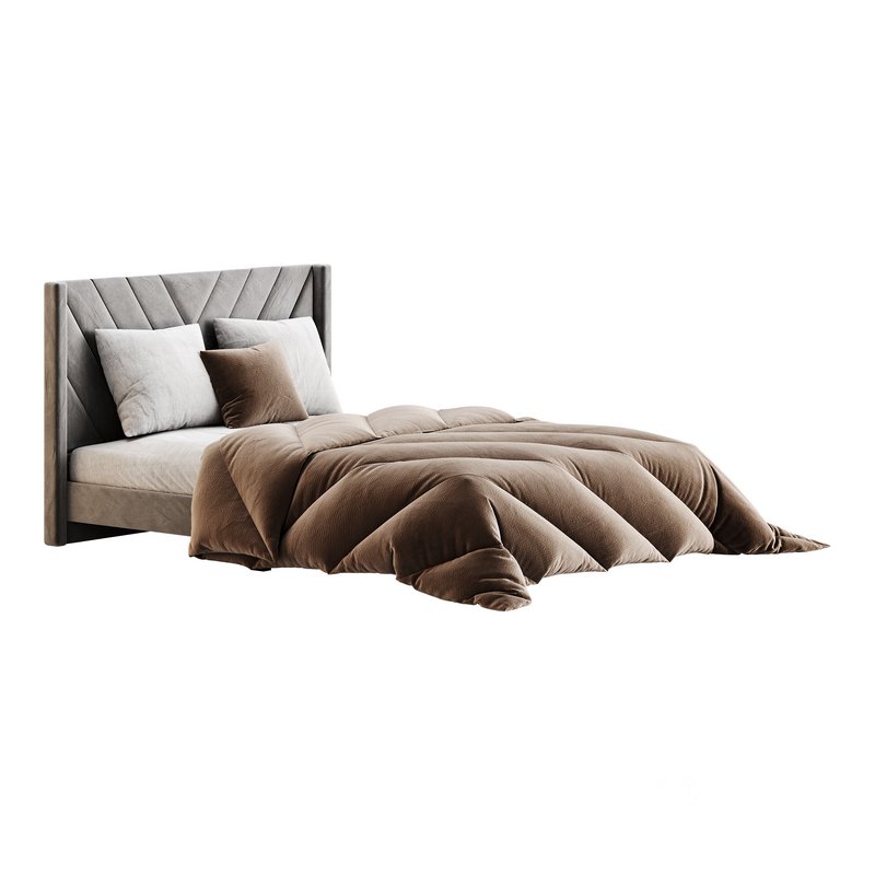 Easyfashion Modern Upholstered Platform Queen Bed with Slat Support Light Gray Image 8