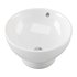 Round Countertop Vessel Bathroom Sink White with Overflow - Thumbnail 7