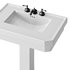 White Large Vitreous Victorian Pedestal Sink with Widespread Black Belle Faucet - Thumbnail 8