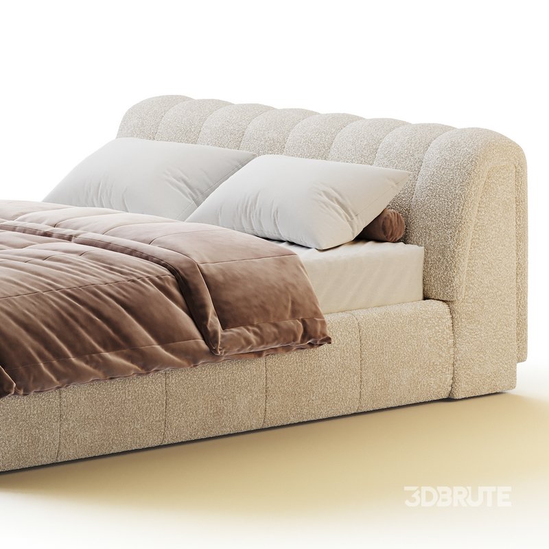 Salami Queen Bed – Maya Cream Boucle Image 9