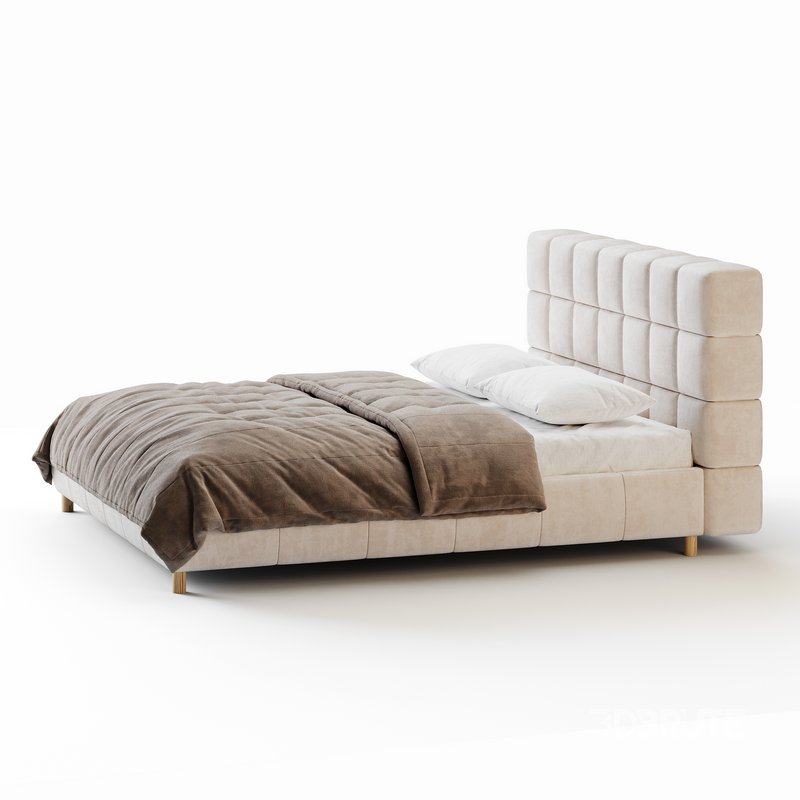 White-velvet-minimalist-bed Image 6