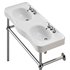 White Console Sink Double Deluxe with Black Nickel Bistro Legs - Thumbnail 10
