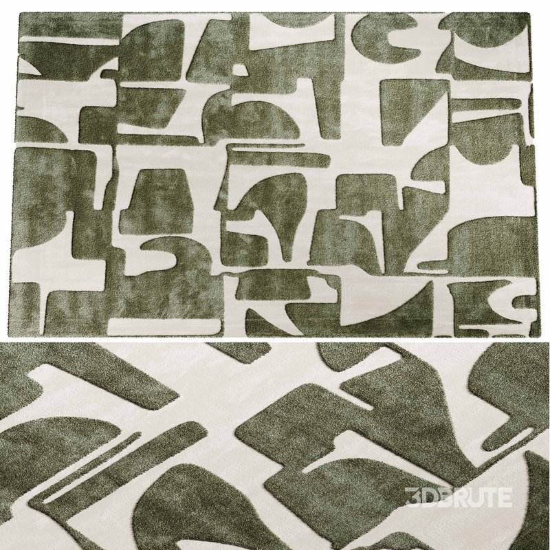 Ecorugs floor rug Papercut yellow Image 1