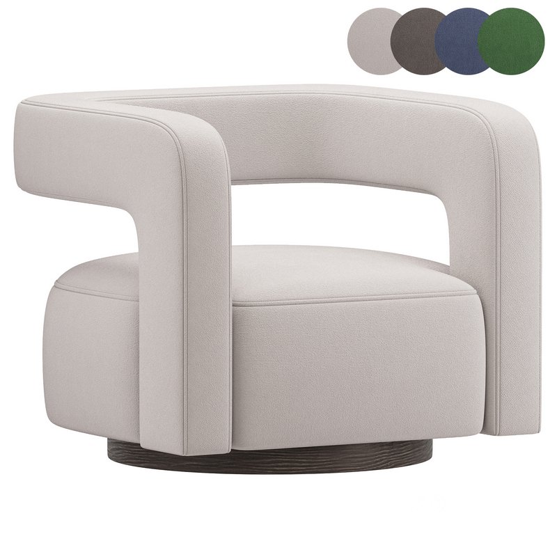 Restoration Hardware Drew Curved Swivel Chair RH Image 1
