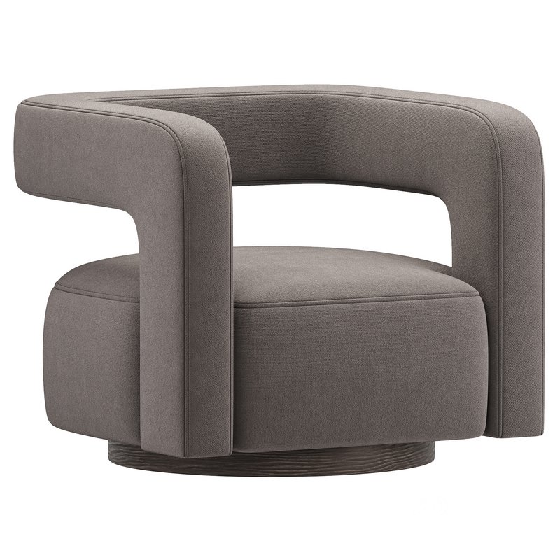 Restoration Hardware Drew Curved Swivel Chair RH Image 2