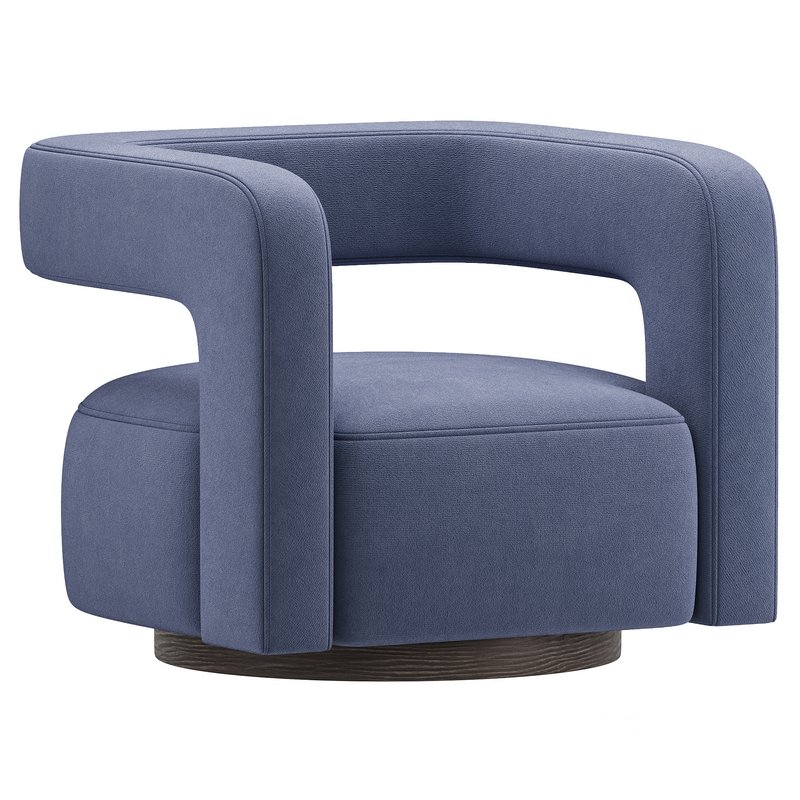Restoration Hardware Drew Curved Swivel Chair RH Image 3