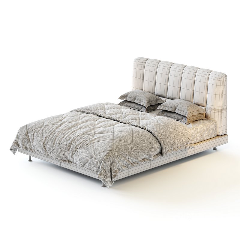 Dylan White Boucle Minimalist Bed Frame Image 14