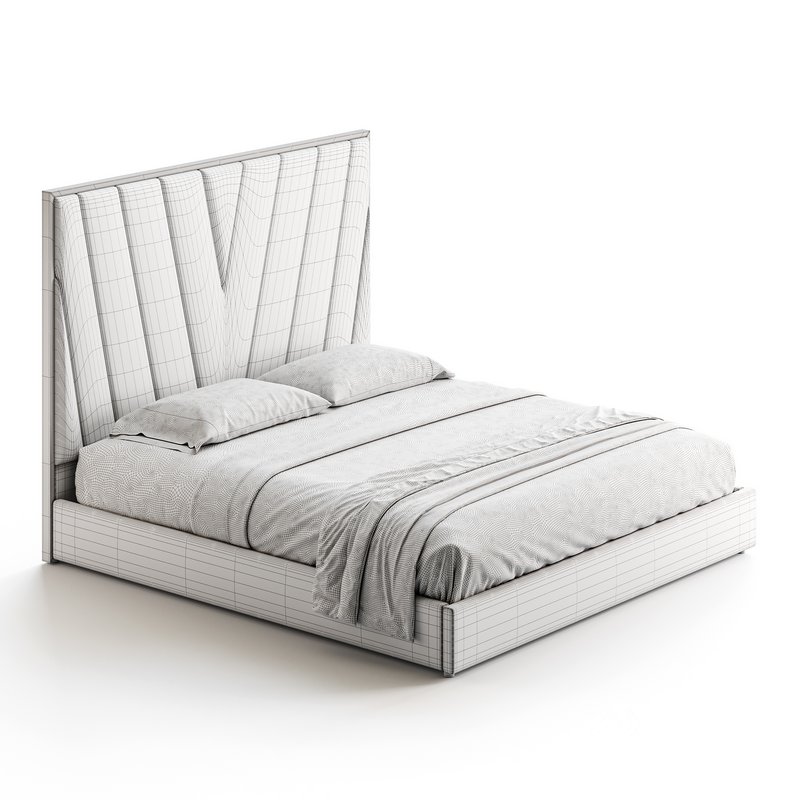 Grayish Upholstered luxury King Size Bed Image 12