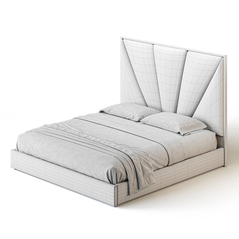 Royal Blue Upholstered Luxury King Size size Bed Image 14