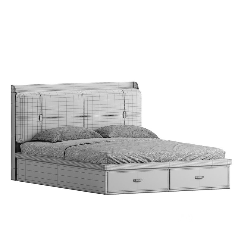 White Wooden Luxury Leather Upholstered Bed Image 13