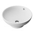 Round Countertop Vessel Bathroom Sink White with Overflow - Thumbnail 14