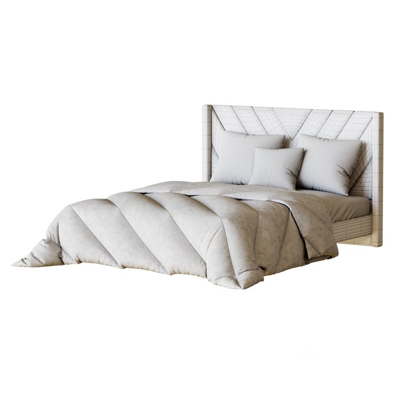 Easyfashion Modern Upholstered Platform Queen Bed with Slat Support Light Gray Image 13