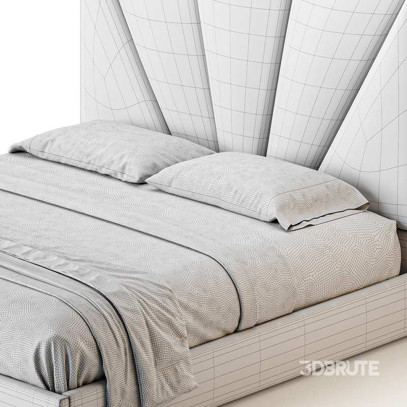 Royal Blue Upholstered Luxury King Size size Bed Image 15