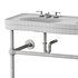 White Console Sink Double Deluxe with Black Nickel Bistro Legs - Thumbnail 14