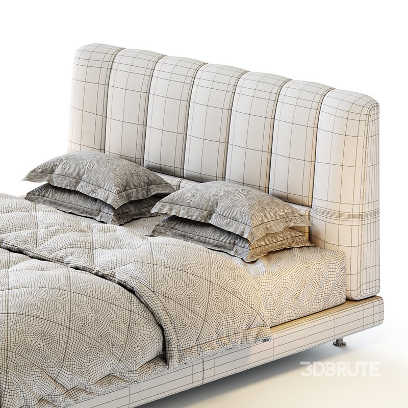 Dylan White Boucle Minimalist Bed Frame Image 15