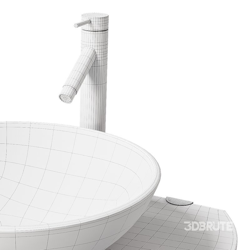 Corona 27 7 8 Glass Wall Mounted Bathroom Sink with Round Counter Faucet and Drain Image 15