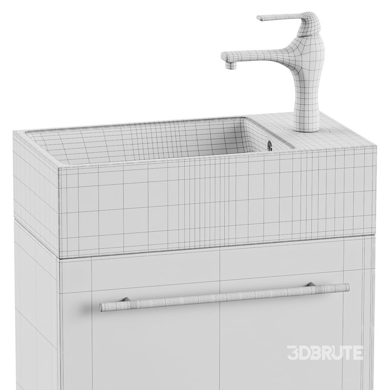 Small Wall Mounted Cabinet Vanity Bathroom Sink Cabinet Black Image 15