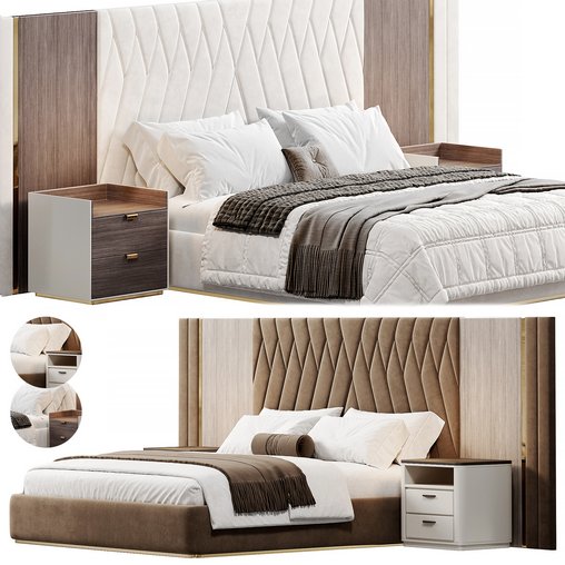 Bed with upholstered headboard Oliva by Livemaster