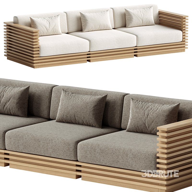 Batten Teak Outdoor Sofa Image 1