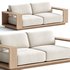 Mallorca Wood Outdoor Sofa - Thumbnail 1