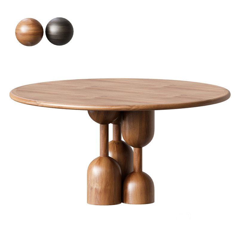 Nordic Style Vintage Solid Wood Round TableNordic Style Vintage Solid Wood Round Table Image 1