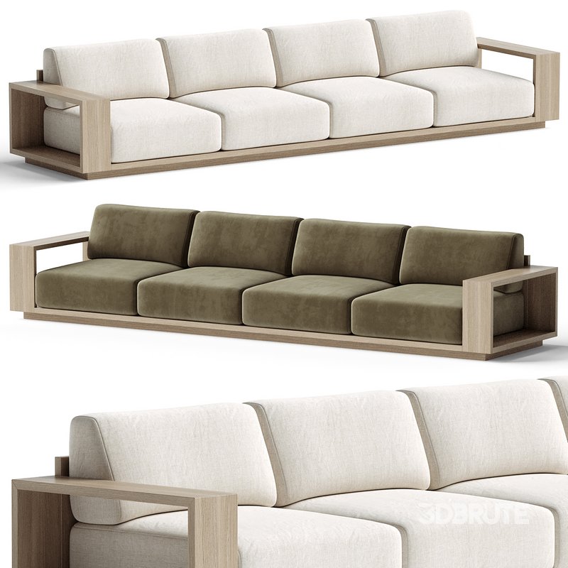 Mallorca Wood 2-Piece Outdoor Sofa Image 1