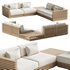 Batten 5-Piece Teak Sofa with table - Thumbnail 1