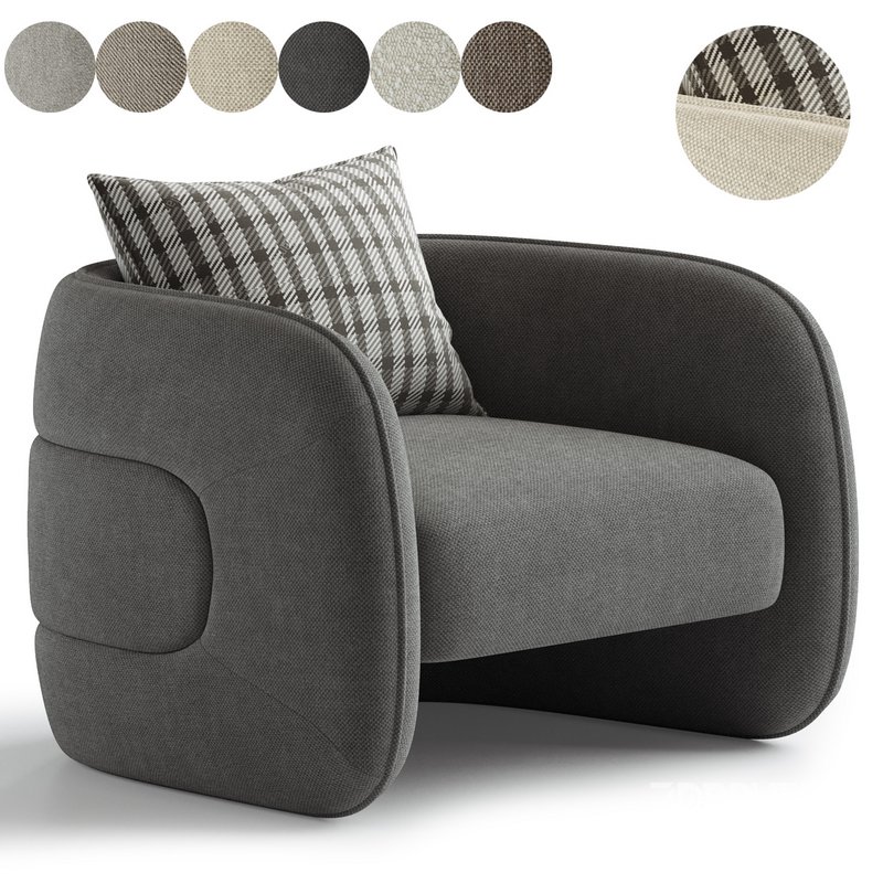 Kendra Curved Accent Chair Image 4