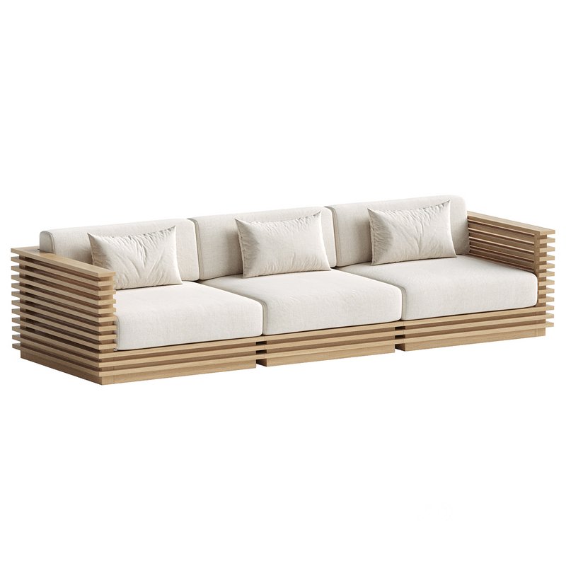 Batten Teak Outdoor Sofa Image 2