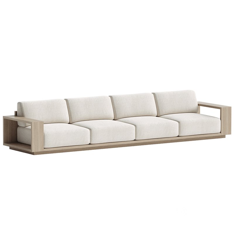 Mallorca Wood 2-Piece Outdoor Sofa Image 2