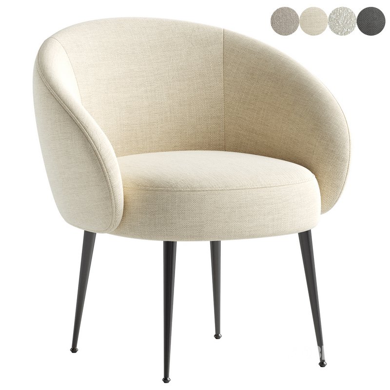 Kendra Curved Accent Chair Image 2