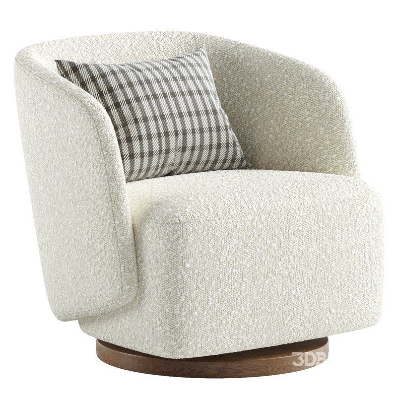 Cimbura Upholstered Swivel Barrel Chair Image 1