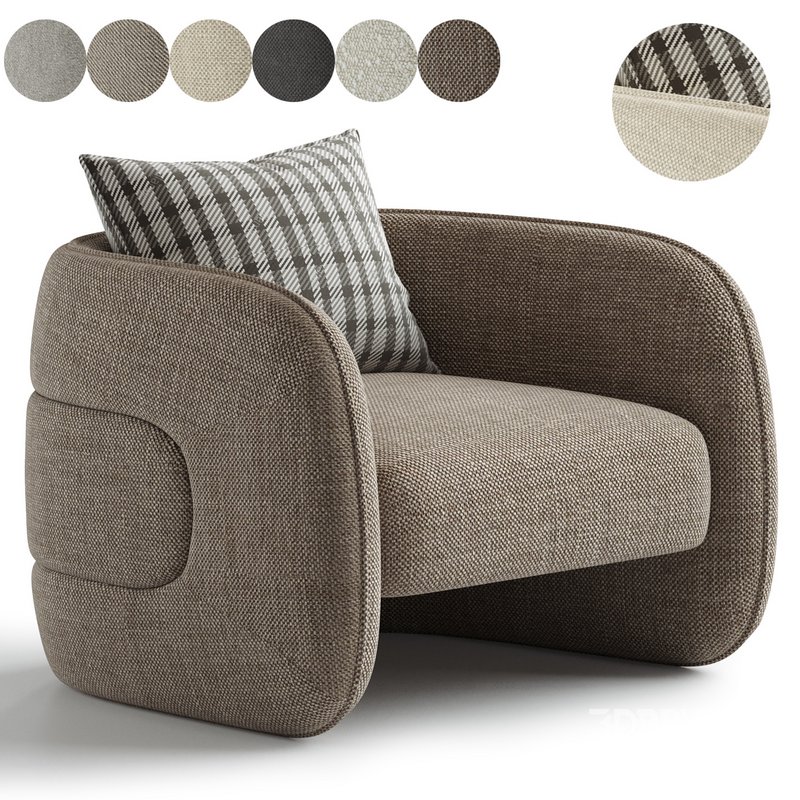 Kendra Curved Accent Chair Image 1