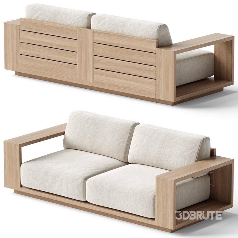 Mallorca Wood Outdoor Sofa Image 3