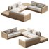 Batten 8-Piece U-Shaped Teak Sofa - Thumbnail 2