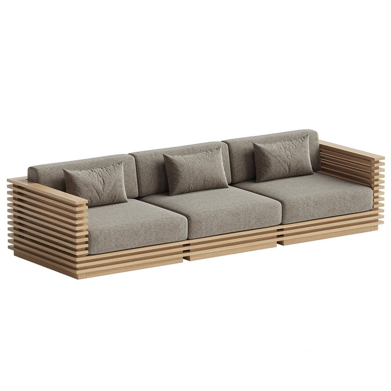 Batten Teak Outdoor Sofa Image 3