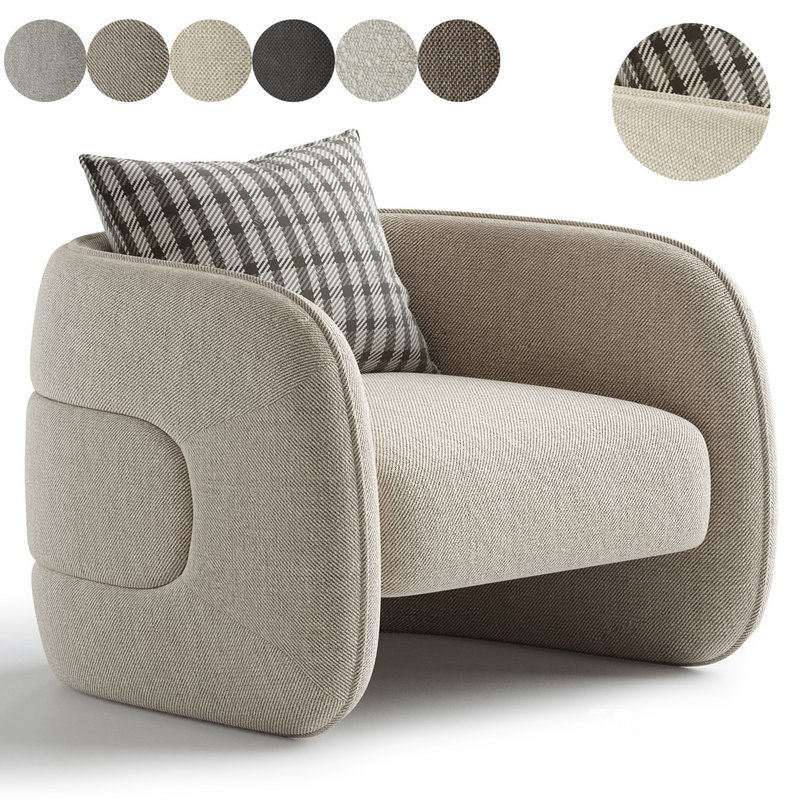 Kendra Curved Accent Chair Image 2