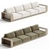 Mallorca Wood 2-Piece Outdoor Sofa - Thumbnail 3