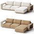 Mallorca Wood 2-Piece Right-Arm Chaise Sofa - Thumbnail 3