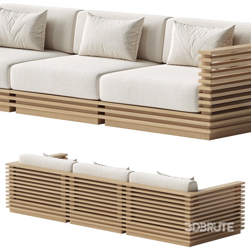 Batten Teak Outdoor Sofa Image 5
