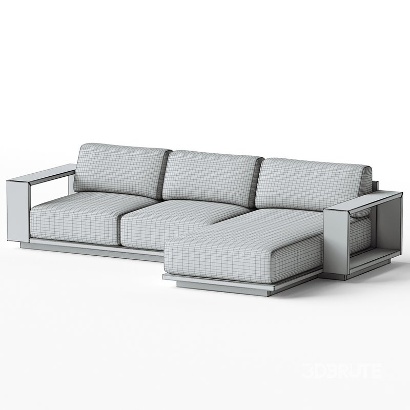 Mallorca Wood 2-Piece Right-Arm Chaise Sofa Image 4